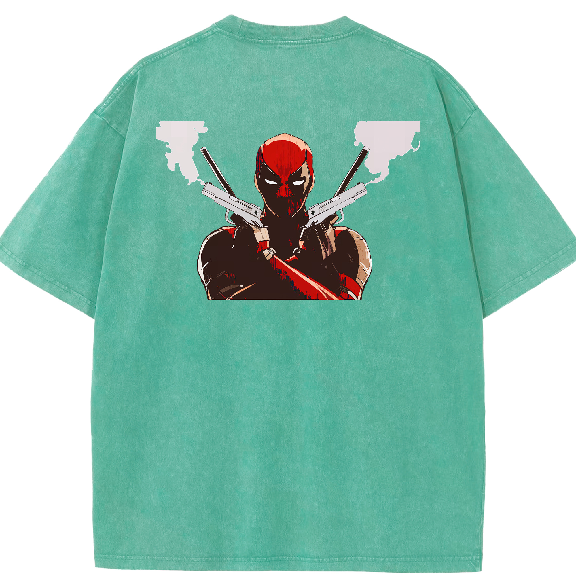 （画像用） Deadpool デッドプール 綿100% ヴィンテージ風 半袖Tシャツ（背面プリント）